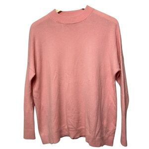 H&M Cashmere Dusty Pink Long Sleeve Crewneck Oversized Sweater, Small